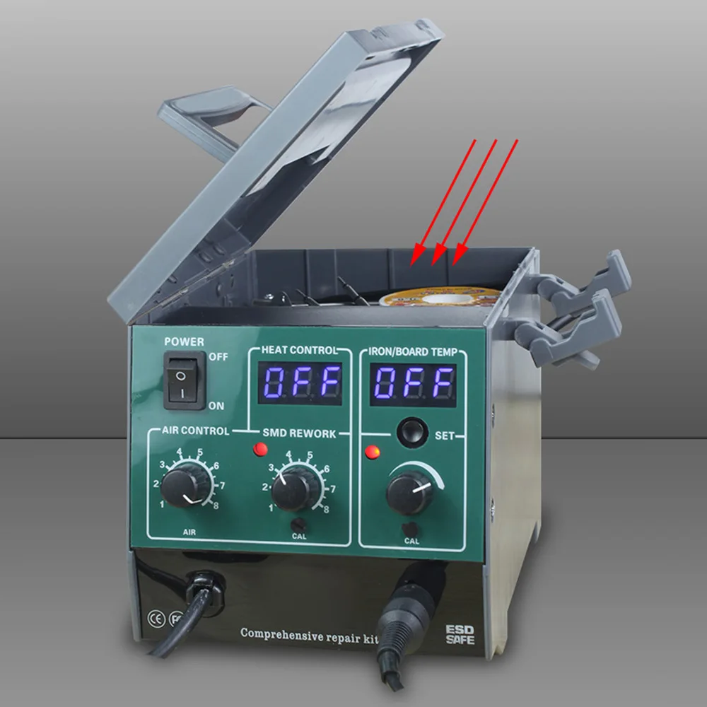 220V/110V 1600W H92 Soldering Station LED Digital desoldering station SMD Rework Solder Station Hot Air Gun + 120W Solder Iron
