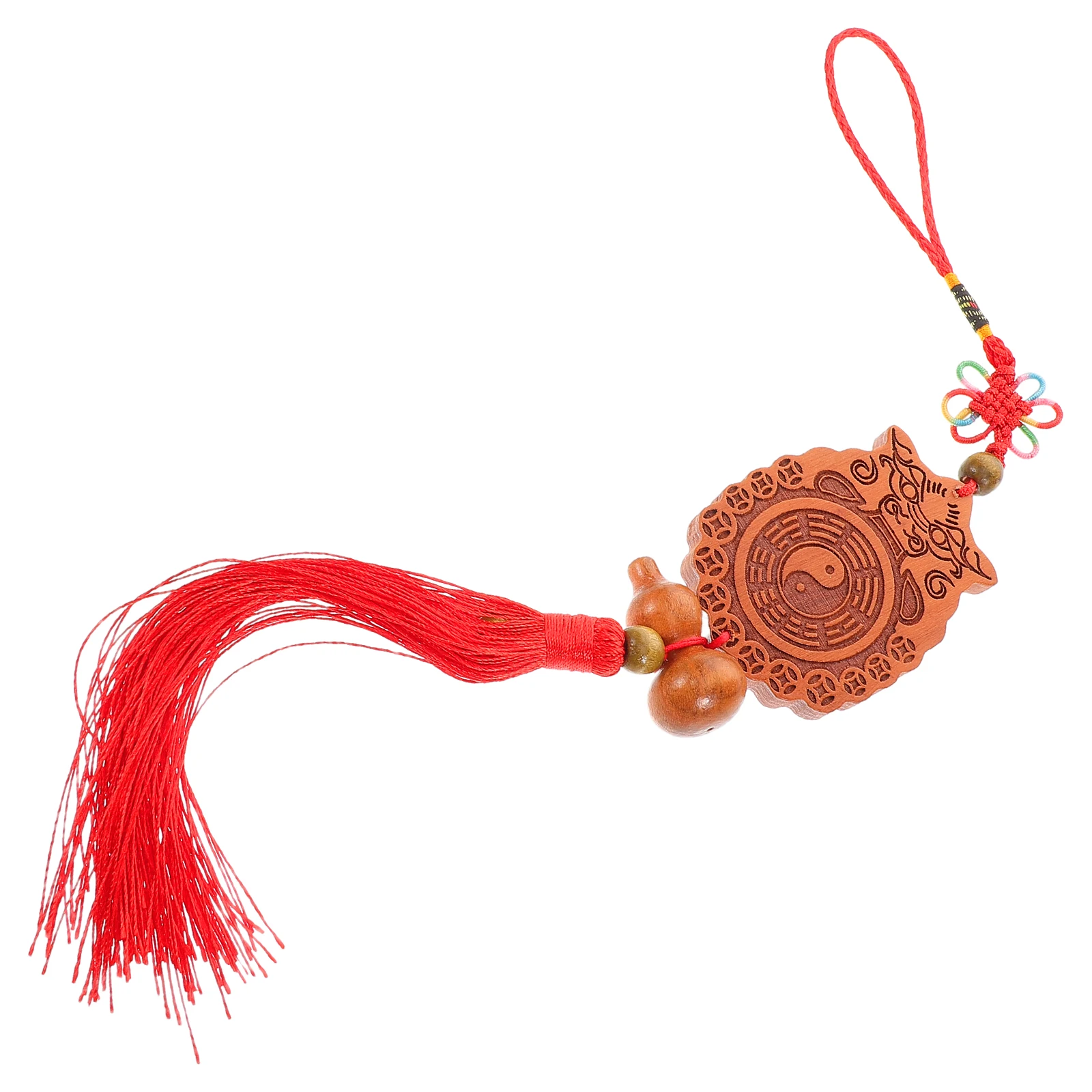 

Gossip Mirror Bring Wealth and Luck Hang Chinese Style Light Brown Wood Bagua Feng Shui