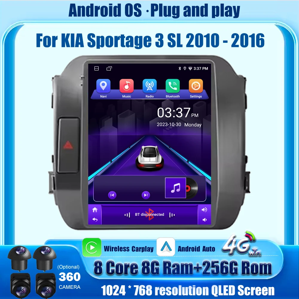 

Car Radio Multimedia Video Player GPS Navigation For KIA Sportage 3 SL 2010 - 2016 Android Auto Wireless Carplay 4G BT DSP 9.7''