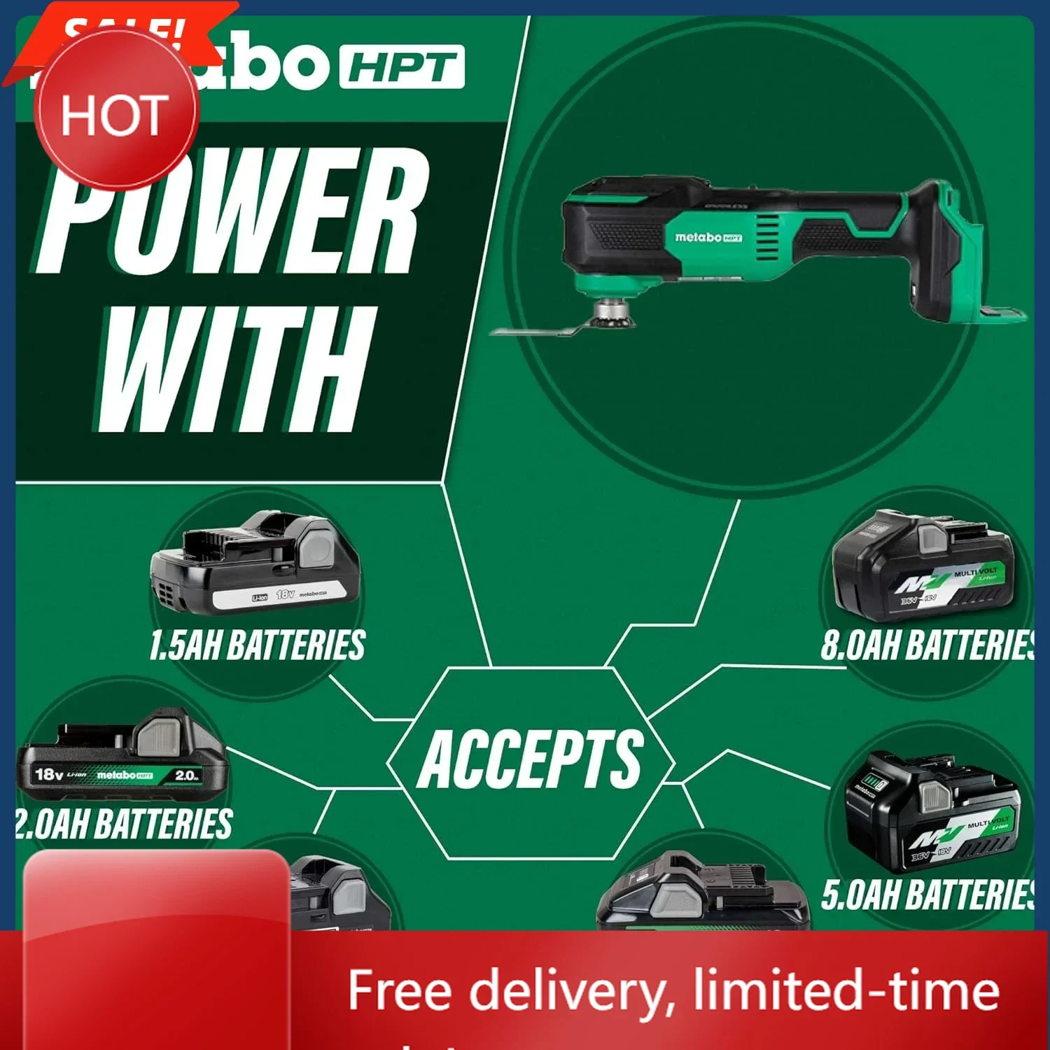 

Hot-selling 18V MultiVolt Cordless Oscillating Multi-Tool, Low Vibration Design, Universal Design, 6 Speed Settings User