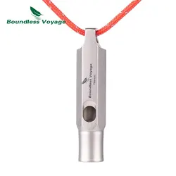 Boundless Voyage Titanium Whistle Emergency Survival Whistles with Lanyard Loud Coaches Training Sports Keychain Whistle