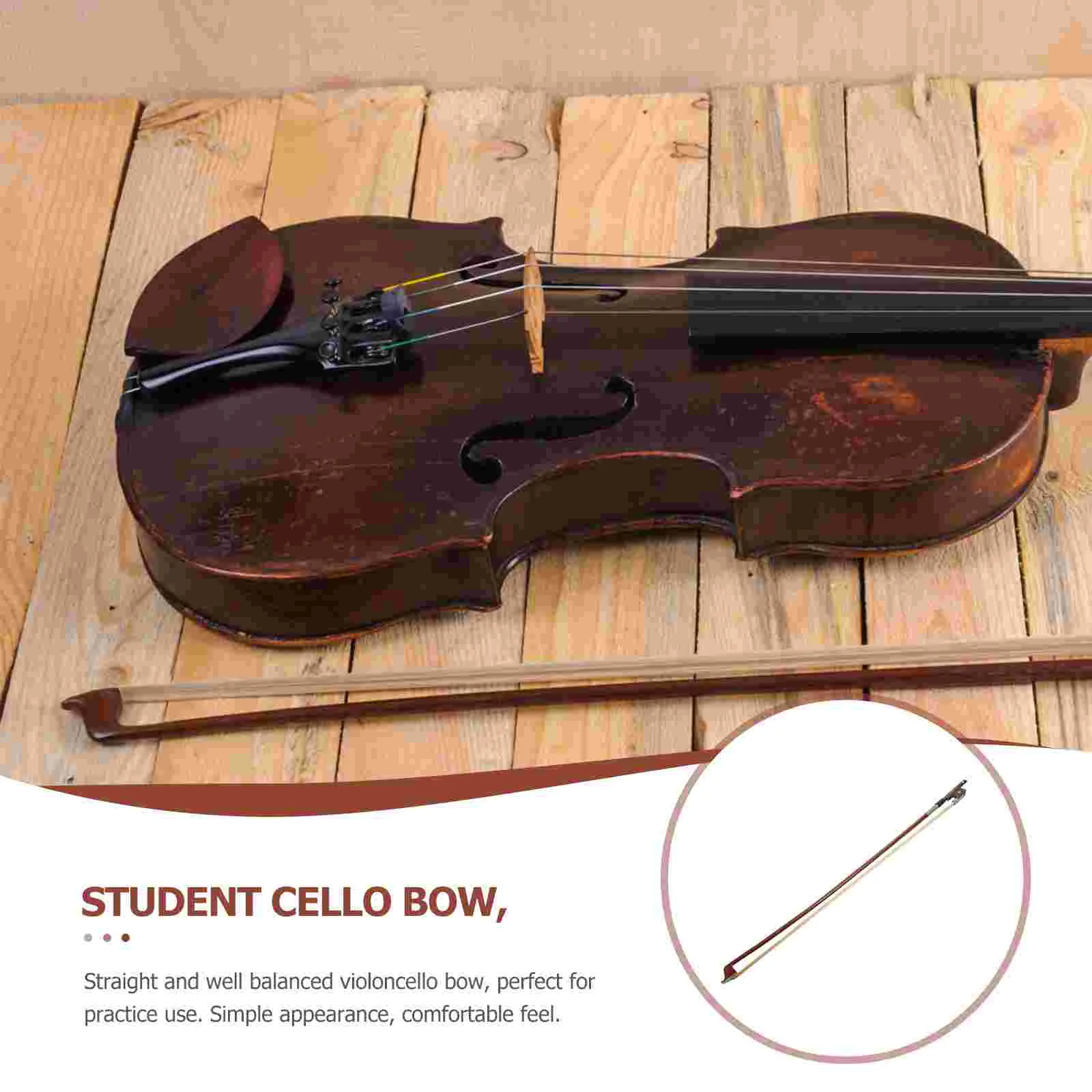 Cello Accessories 4/ Full Size Bow Musical Stringed Instruments Horsetail Useful Cello Bow Hair Student Stick