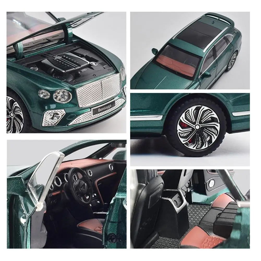 1:24 Alloy Car Model Compatible For Bentley Bentayga Simulation Pull Back Car Ornaments For Boys Gifts