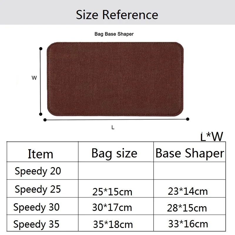 Felt Base Shaper Fits For Speedy  25 30 35 Handbag Cosmetic Bag Felt Makeup Bag Support Pad