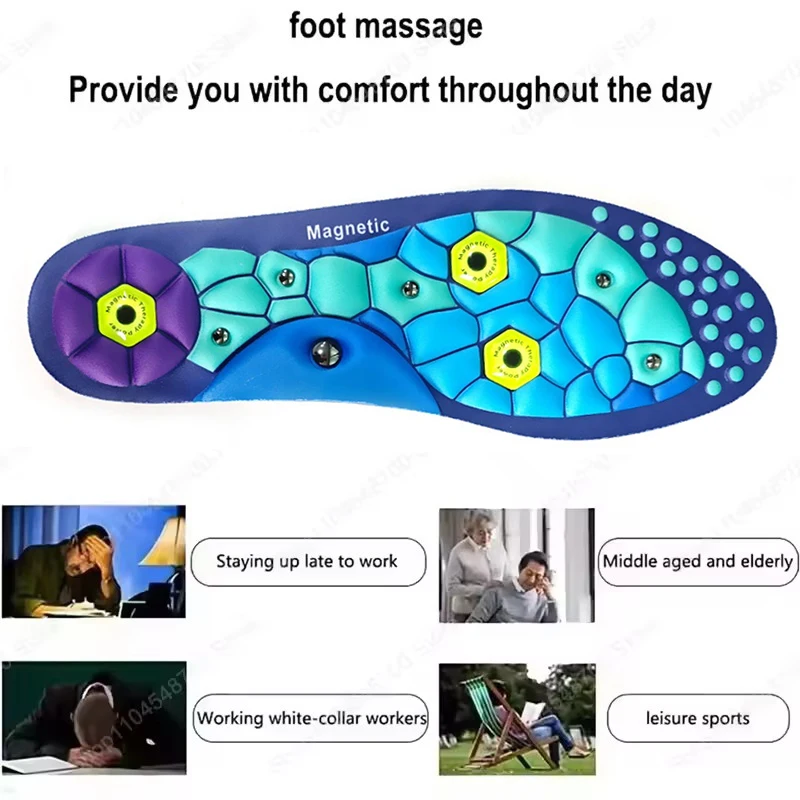 1 زوج العلاج بالابر العلاج المغناطيسي النعال التخسيس تنفس احذية الجري وسادة قدم الرعاية الصحية قوس دعم الرياضة النعال