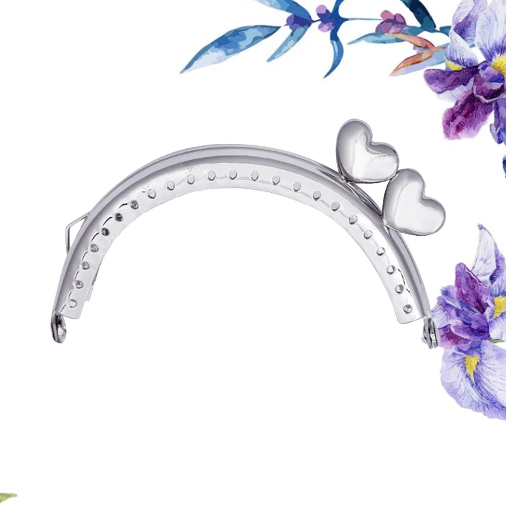 하트 모양 동전 지갑 프레임 반원형 8.5cm 철 가방 액세서리 빈티지 각인 녹 방지 DIY 핸드백