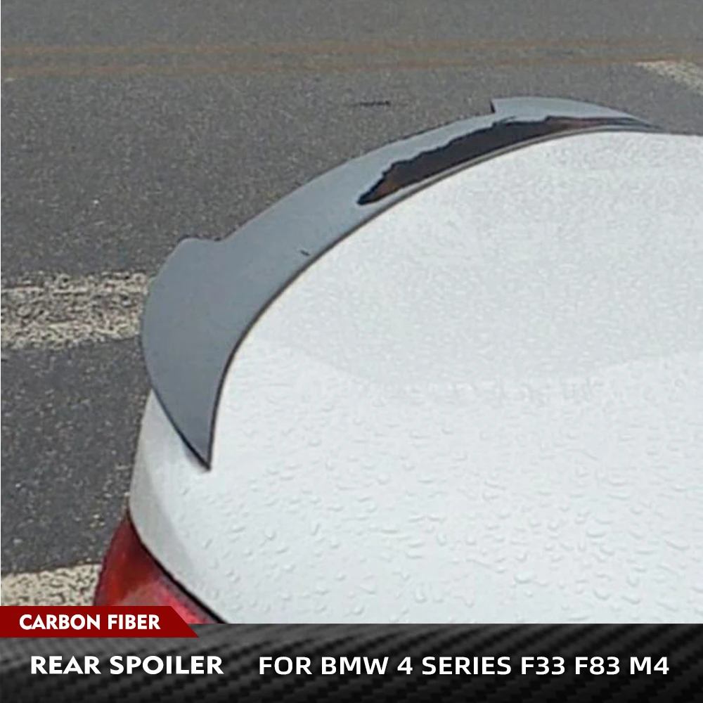 

For BMW 4 Series F33 Convertible F83 M4 2014 - 2018 Carbon Fiber Car Rear Trunk Racing Spoiler Boot Lip Wing Car Rear Body Kits