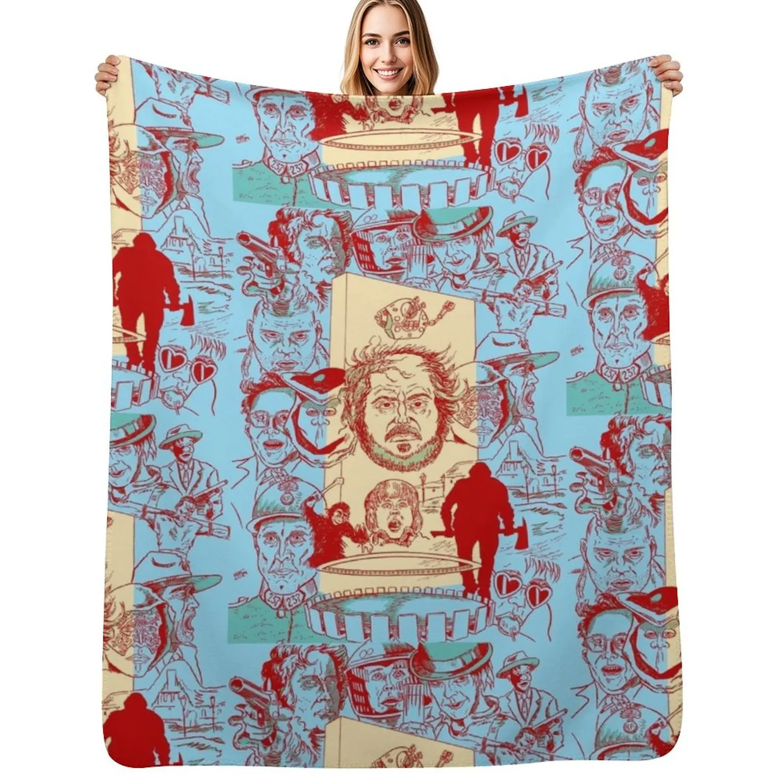 

The Many Faces of Kubrick Throw Blanket Stuffeds Soft Luxury Throw Bed Blankets
