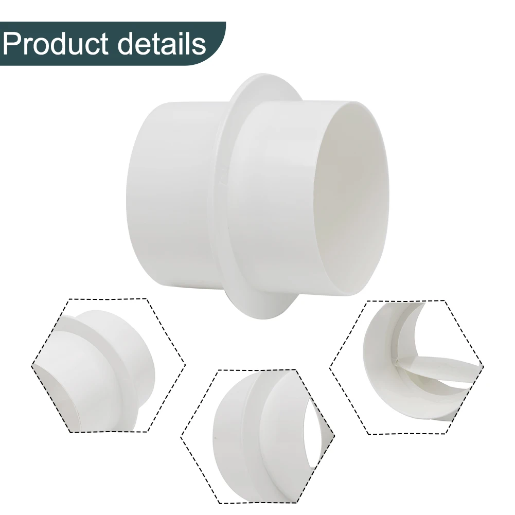 

Bathroom Check Valve Ventilation White 100mm 110mm 120mm 150mm 200mm 80mm For Bathroom Fan For Ventilation PVC