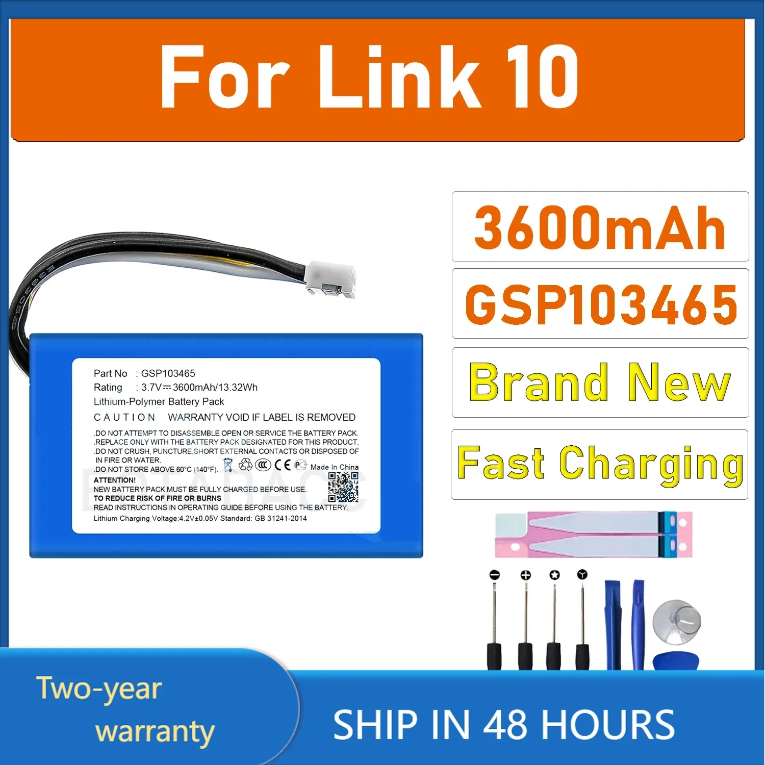 2025 Years 100% Original GSP103465 4000mAh Speaker Battery For JBL Link 10 Link10 Loudspeaker Bluetooth Battery