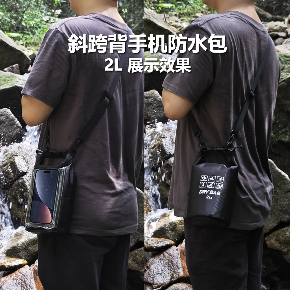 2/5L Outdoor Camouflage Waterproof Portable Rafting Diving Dry Bag Sack PVC Coated Swimming Bags for River Trekking - view 3