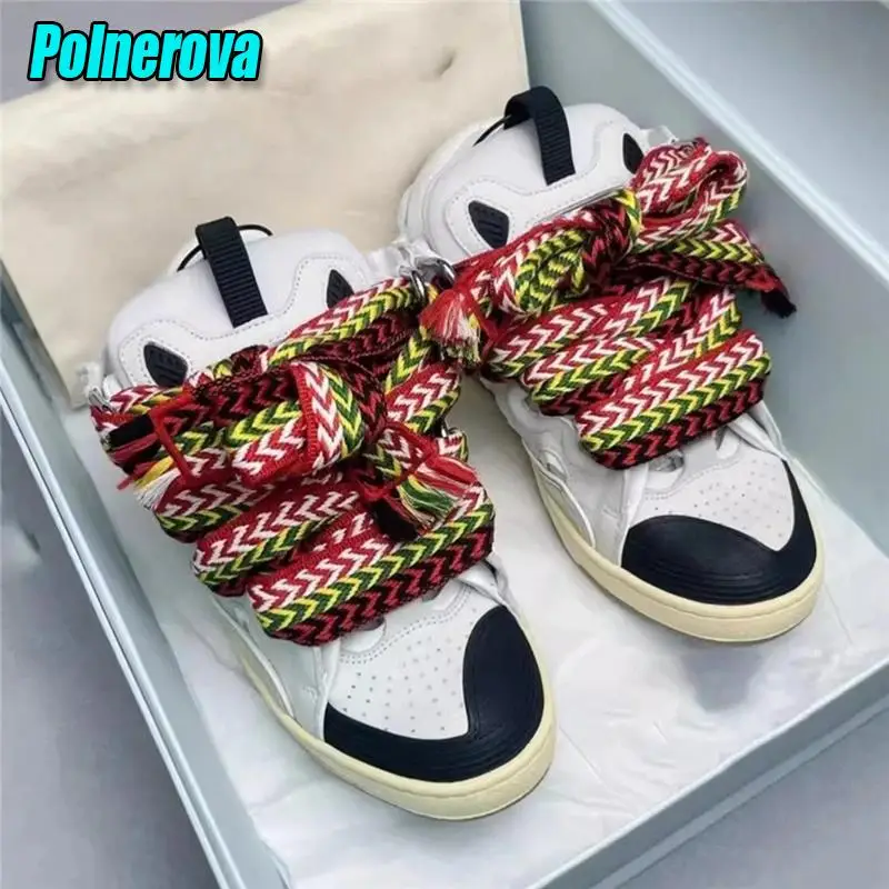 Black Thick Soled Casual Sneakers Summer Mixed Colors Lace Up Sport Shoes Comfort Breathable Walking Couple Shoes for Women Men