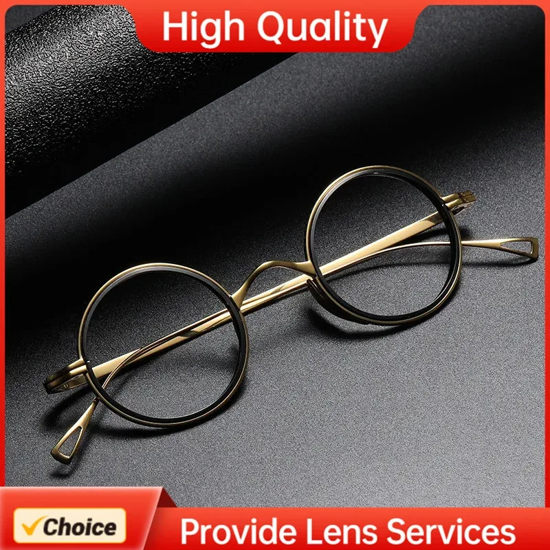 

KAME Стиль KMN123 Чистый Титан Винтаж Тенденция Ретро Круглая Оправа Для Очков Модная Мужская Мужская Оправа Для Очков Для Мужчин Женщин