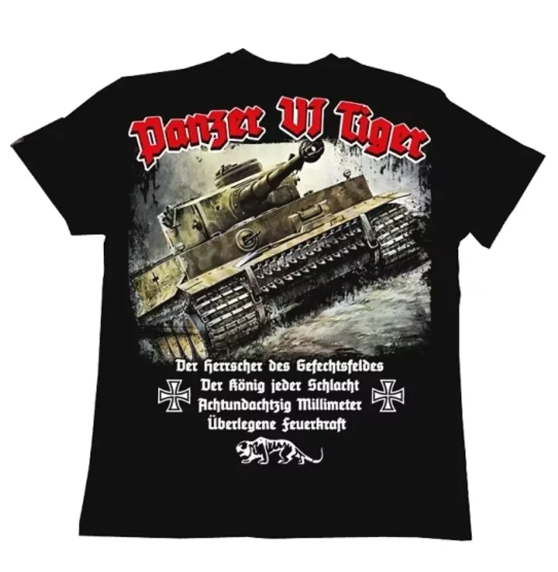 

Футболка Wehrmacht Panzer VI Tiger Tank. Летняя хлопковая мужская футболка с коротким рукавом и круглым вырезом, новые футболки с рисунком S-3XL