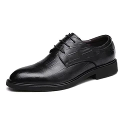 Mens Dress Shoes Casual Business Men Shoe Men's Leather Sharp Point Wedding Luxury Social Summer Designer Legitimate Man Black