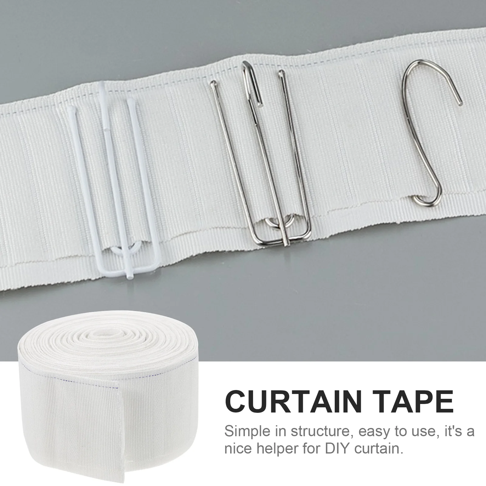 

Curtain Tape Sturdy Long-term Use Simple Structure Easy Install DIY Home Decoration Shower Door Roman Rod Pleats Pinch