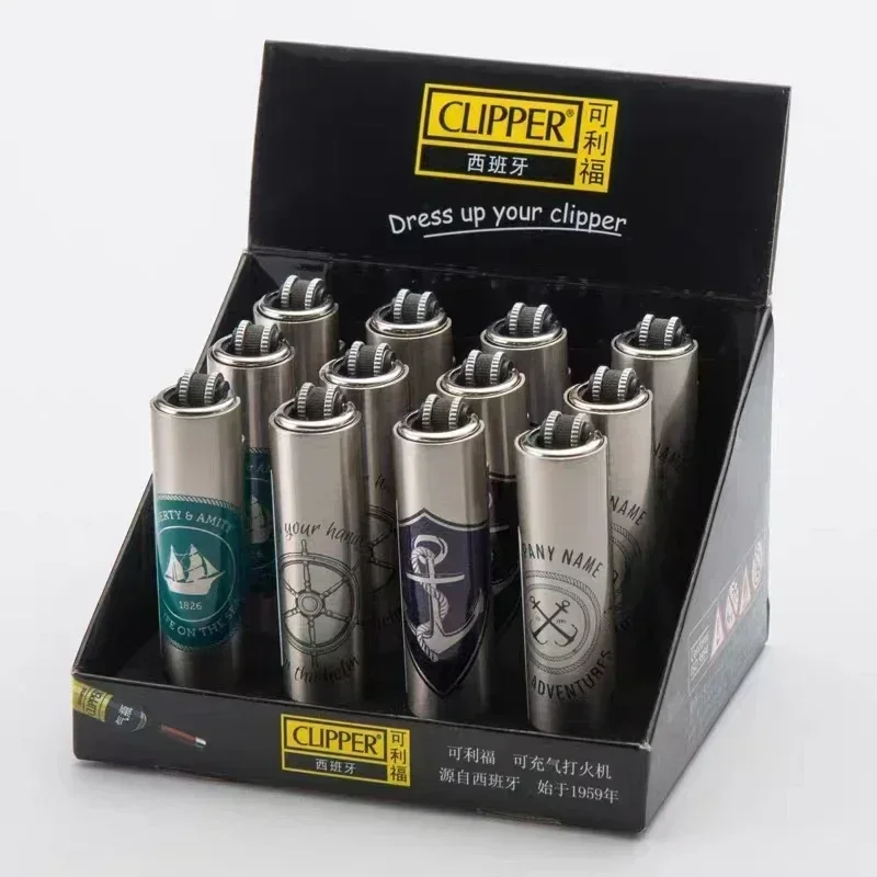 

Clipper lighter metal sand wheel igniter butane torch lighter smoking accessories 12 gas lighters men's gadgets gift wholesale