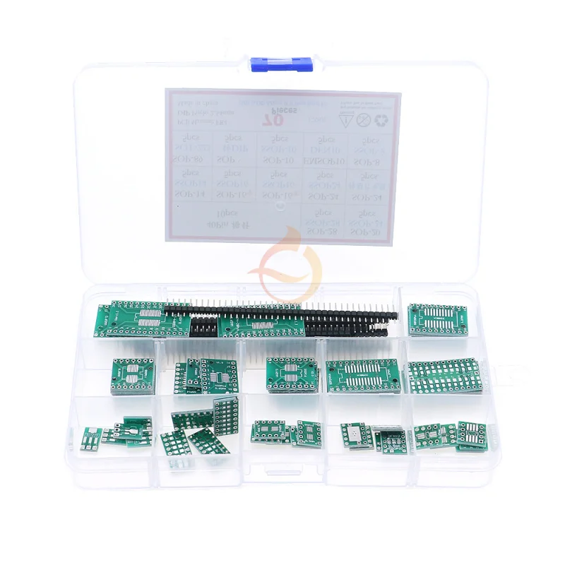 70pcs SOP8-SOP28 SMD To DIP Adapter Converter Plate PCB Board Assorted Kit