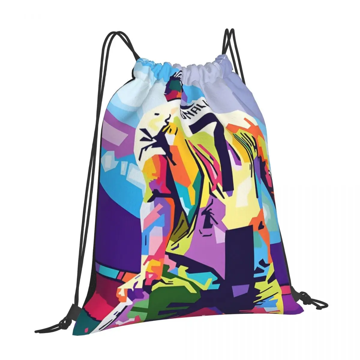 Cristiano Ronaldo Celebration Wpap Pop Art Portable Sports Bag Thicken Drawstring Belt Riding Backpack Gym Drawstring Shoes Bag