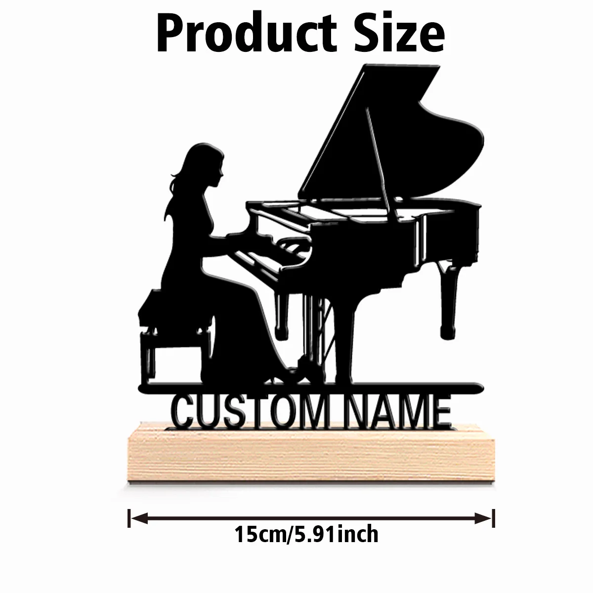 1pc Beauty Personalized Custom piano Metal Statues Astronomy Gift with Wooden Base Ideal for Stargazers Study Science Room Decor
