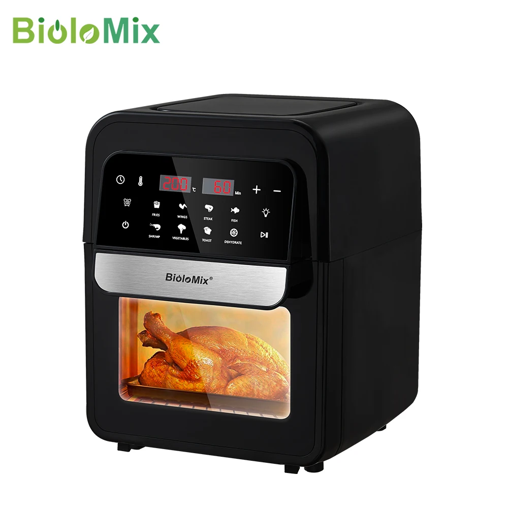 Fogão do forno da fritadeira do ar de biolomix 7l com controle do écran sensível de digitas, 8 funções dos presets, cesta destacável antiaderente