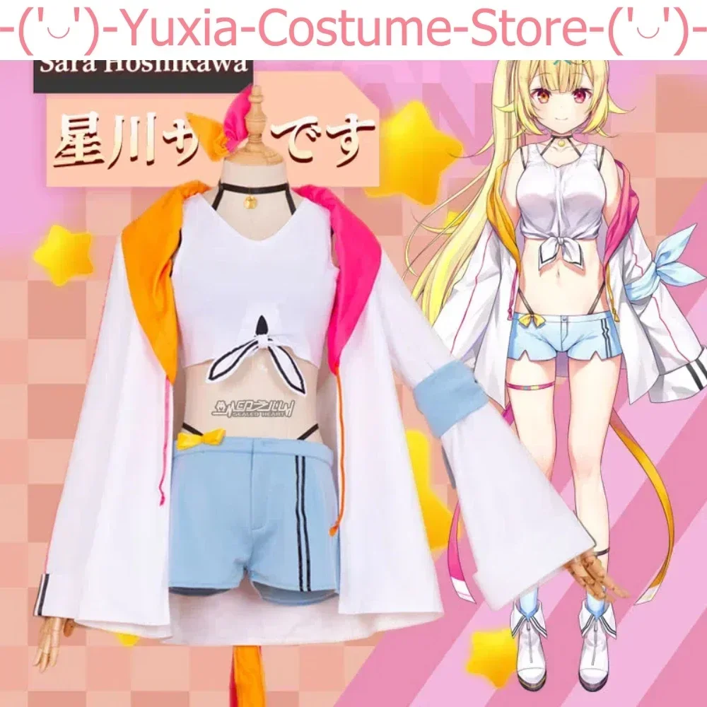 Nijisanji Vtuber Hoshikawa Sara Initial Clothing Women Cosplay Costume Cos Game Anime Party Uniform Hallowen Play Role Clothes