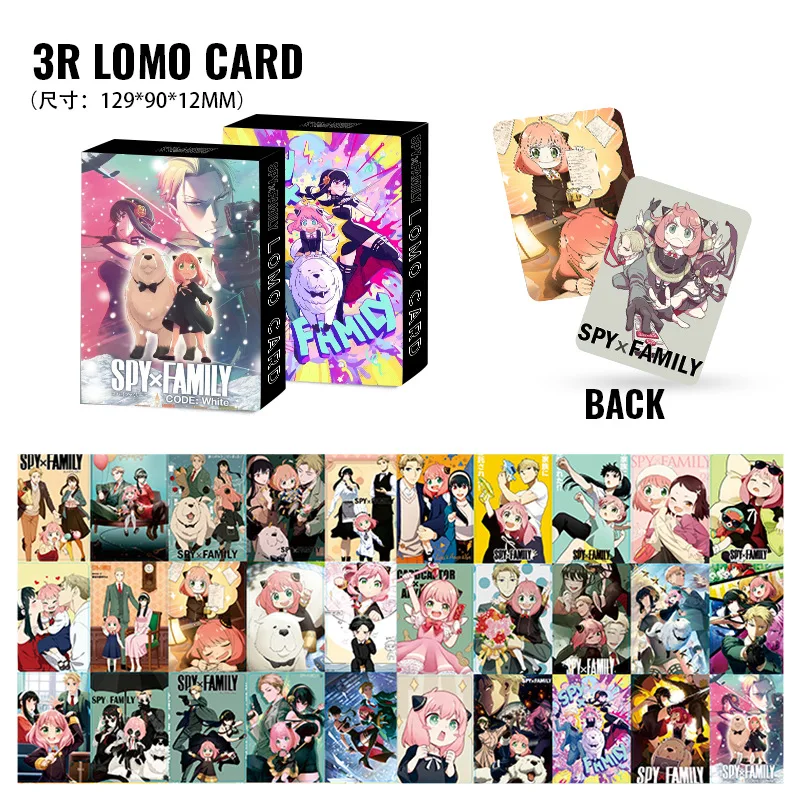 30PCS/Set Anime SPY X FAMILY Figures Photocards HD Printed LOMO Card Self Made Paper Card Photocard Fans Collection Gift