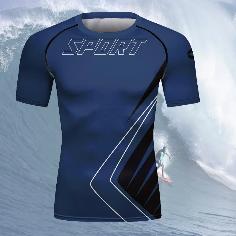 Cody Lundin Sports Sublimation Printed Short Sleeves Swim Rash Guard  Running Fitness Custom Shirt for man Surf Running Wear