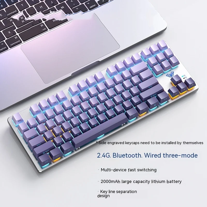 Imagem -06 - Teclado Mecânico sem Fio Bluetooth Gravado Lateral Rgb Personalizado Tecla Completa Hot-swappable Três Modos Teclados para Jogos Aula-f87pro