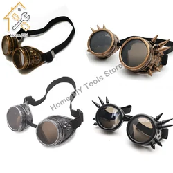 Steampunk Motorcycle Glasses Gothic Style Driver Goggles Protective Glasses for Cosplay Halloween Welding Punk Glasses