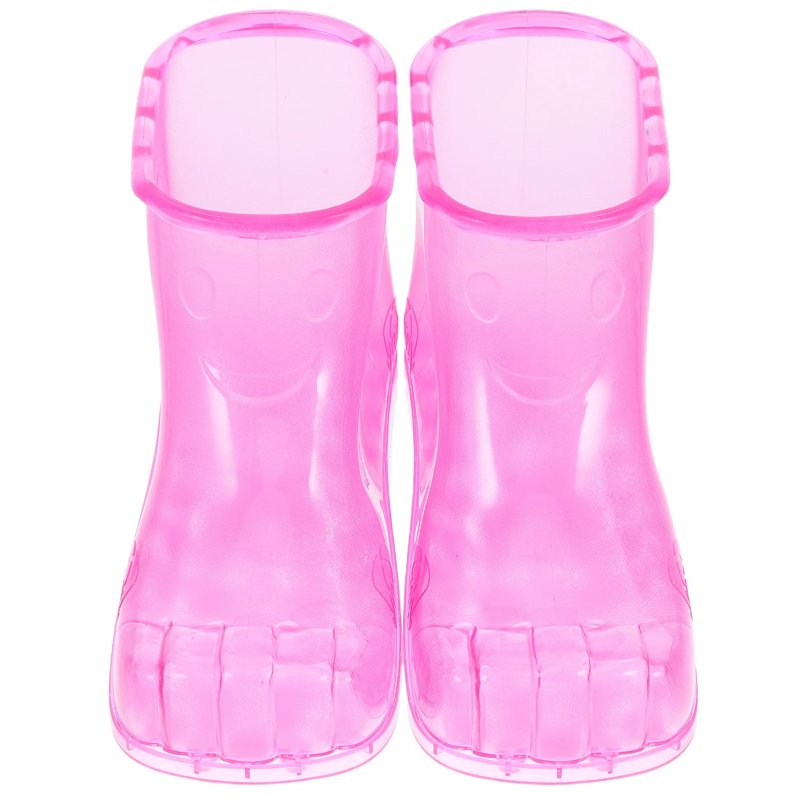 1 Pair Pvc Massage Home Foot Soak Shoes Durable Heat Resistant Leakproof Rosy Improve Circulation Relax Feet For Family Use Foot