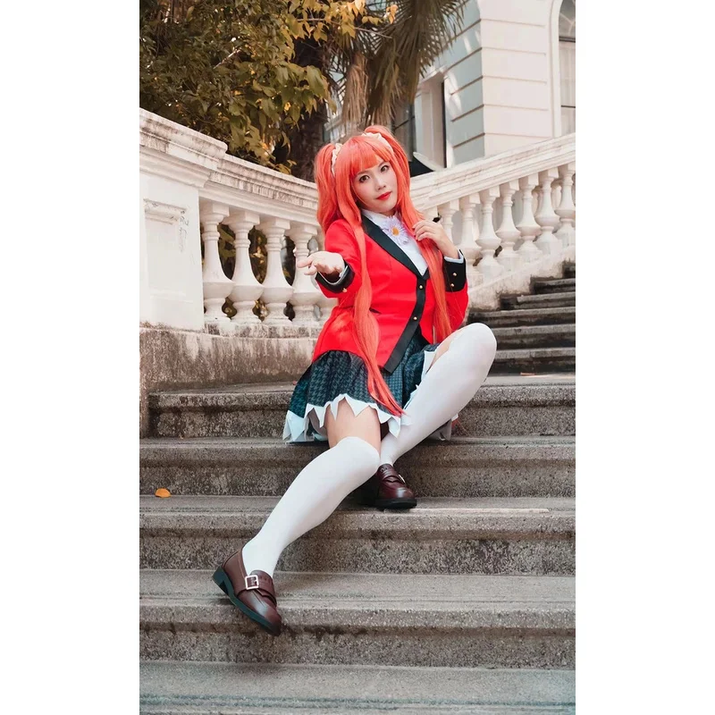 Anime KakeNAFTA-Costume de cosplay ui, uniforme Kirari Momobami, Yumeko Sayaka, joueur compulsif, écolière japonaise, jupe plissée trempée