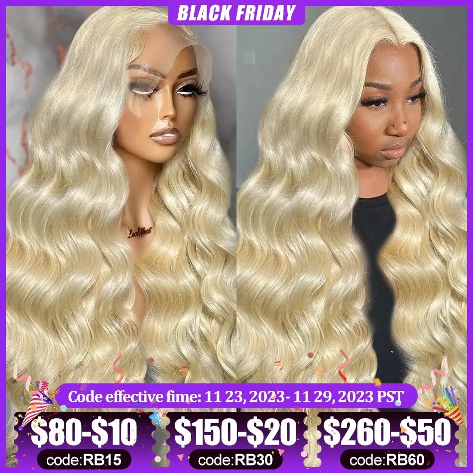 Blonde 613 HD Lace Wig 13x6 Human Hair 13X4 Frontal Blonde Colored Body Waves Glueless Waves 150 Density 18 40 Inch Wig