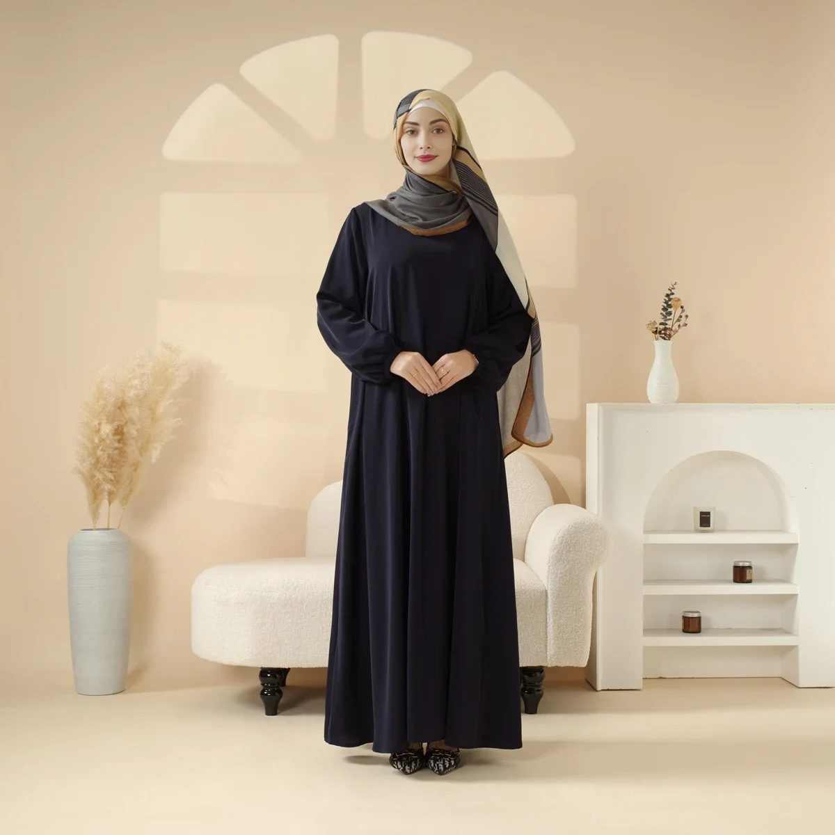 

Modest Abaya Muslim Women Maxi Dress Turkey Arabic Kaftan Dubai Saudi Robe Islam Jalabiya Ramadan Eid Vestidos Kebaya Clothing