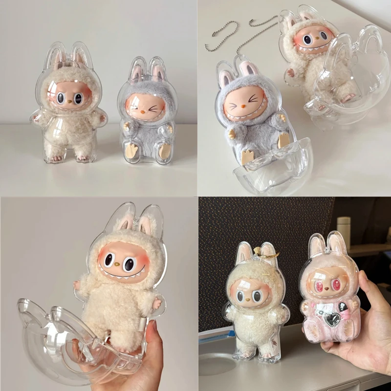 

Прозрачный защитный чехол Labubu, игрушка-монстр, чехол для куклы-эльфа, коробка для хранения, милый эльф, плюшевый чехол для дисплея для вечерние кукол