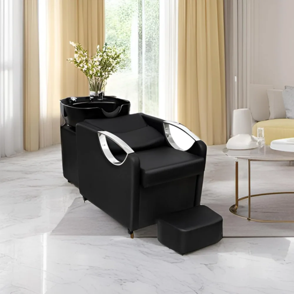 Salon Shampoo Chair,Hair Washing Station,Shampoo Bowl and Chair Set, Backwash Barber Chair ABS Plastic Sink  Hair Stylist