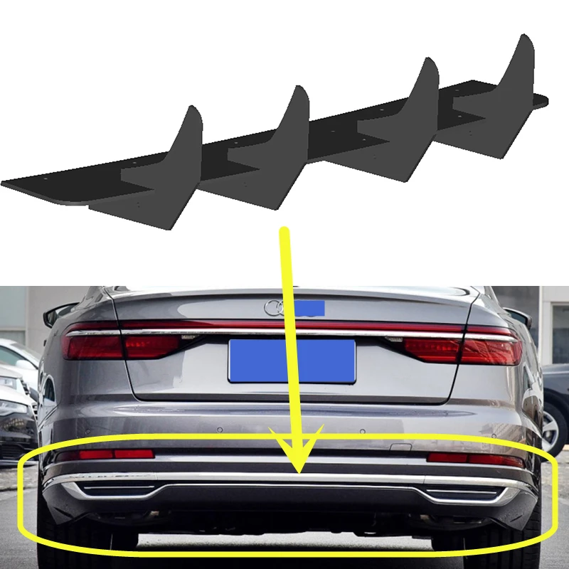 

For Audi A8 2018-2022 Year Rear Diffuser Bumper Lips Spoiler Splitter Body Kit Accessories