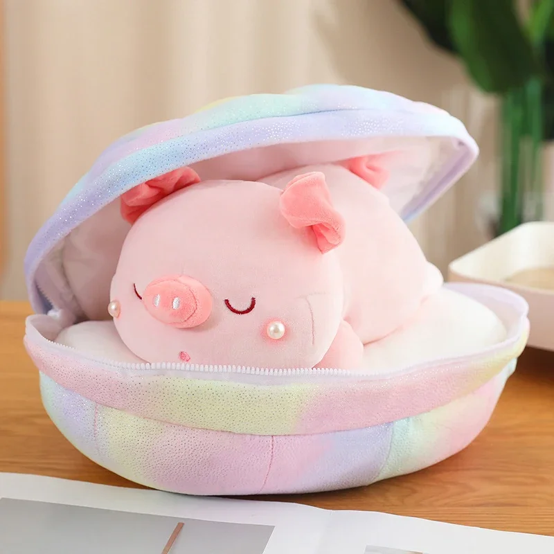 Hot Soft Animal Cartoon Pillow Cushion Cute Shell With Pig Pig Plush Toy Stuffed Lovely kids Birthday Gift