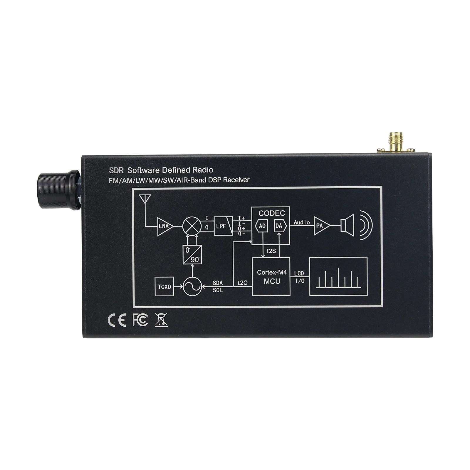 Imagem -03 - Hamgeek-receptor de Rádio Sdr Definido por Software Demodulação Digital Dsp cw am Ssb fm Wfm com 43 Ips Lcd