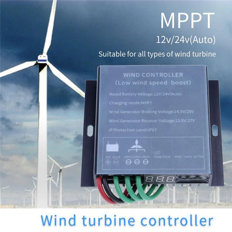 وحدة تحكم بالمولدات التي تعمل بالرياح 12/24 فولت 800 وات MPPT وحدة تحكم شحن الرياح وحدة تحكم مولد تربيني الرياح مع شاشة