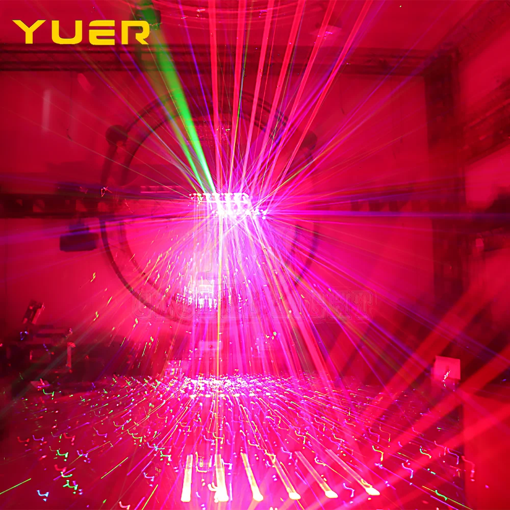 6 Eyes Red + 6 Eye RGB Scanning Laser Stage Effect Bar Beam Lighting for DJ Disco Party Wedding Moving Head Projector Wash Spot