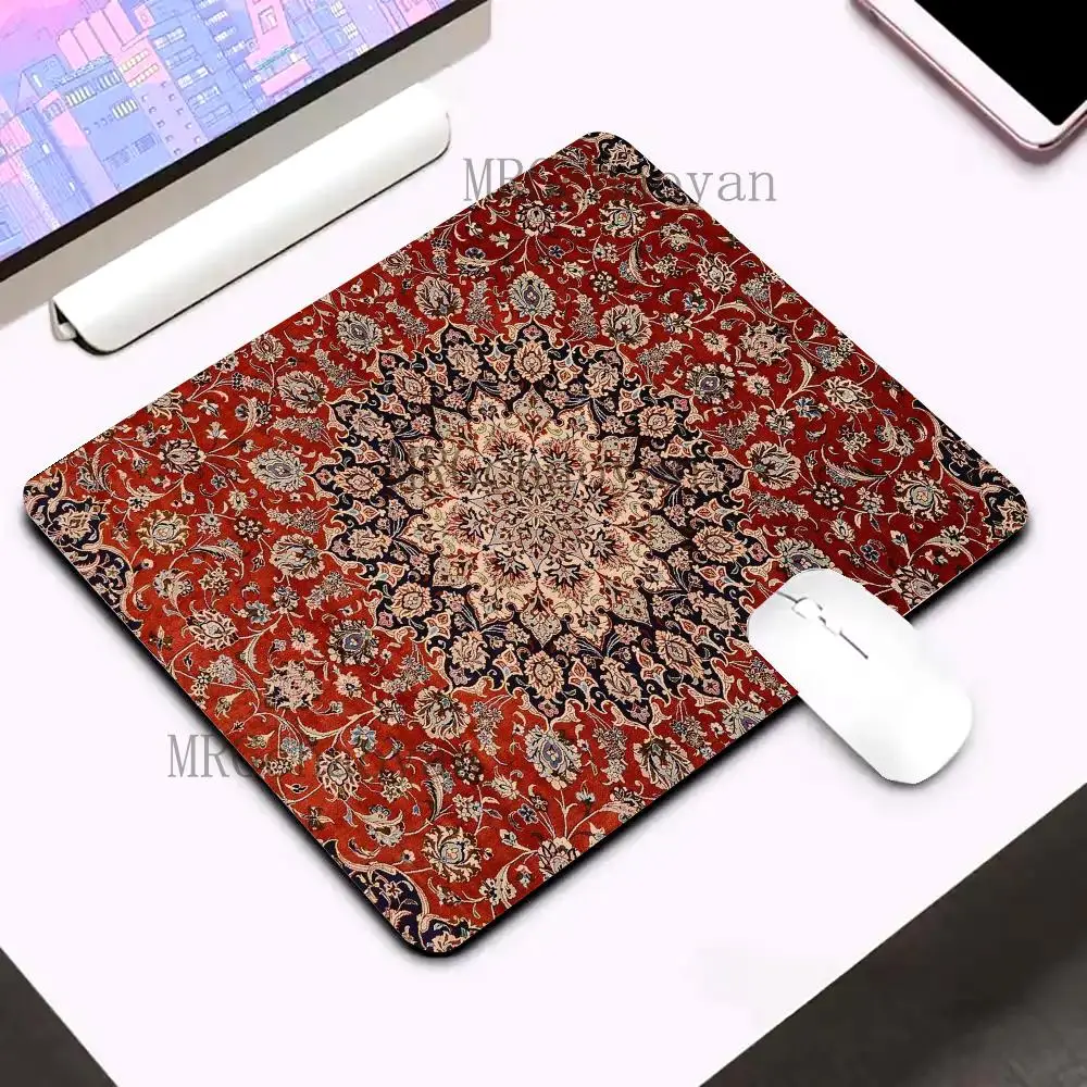 

Persian Carpet Computer Laptop Mouse Pads Mysterious Decorative Desk Mats Washable Non-Slip Rubber Base with Precision Lock Edge