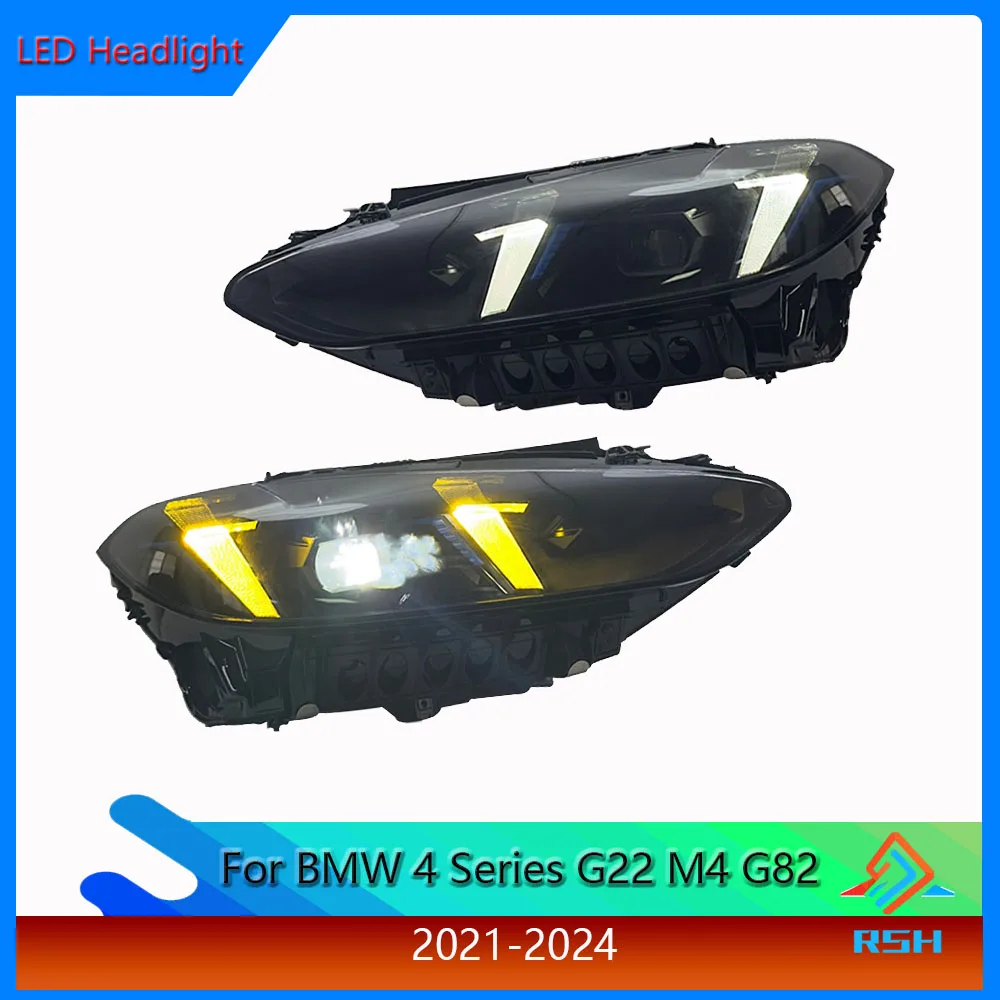 Auto Part Car Headlight Part For BMW 4 Series G22 M4 G82 2021-2024 Upgraded New 2025 Snake Eyes Style DRL Turn Signal Front Lamp
