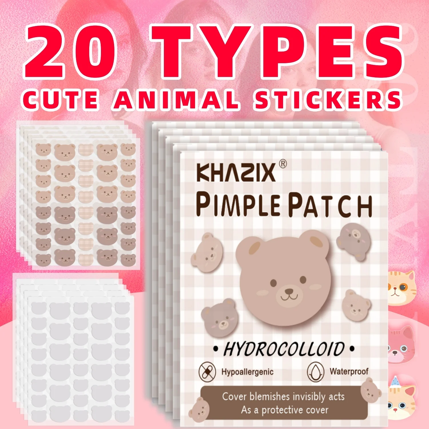 720 قطعة من رقع حب الشباب الكرتونية للوجه، كونسيلر، رقعة حب الشباب والبثور، رقعة رقيقة جدًا وقابلة للتنفس