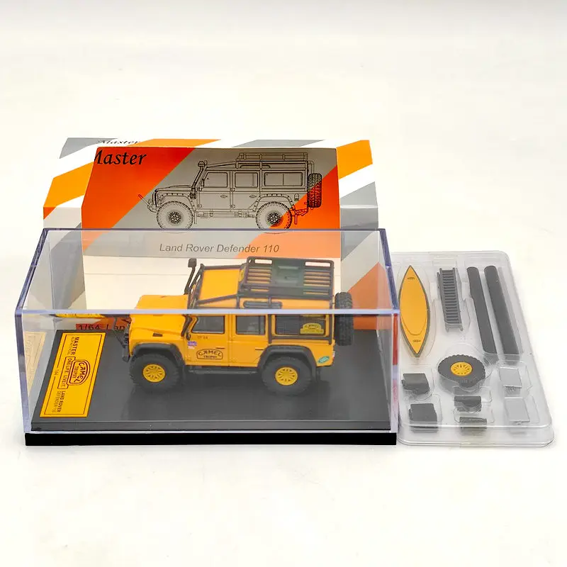 Diecast Model Toys para Carros, Edição Limitada, Master 1:64, Camel Cup Collection, Presentes, L ~ R Defender 110, Amarelo