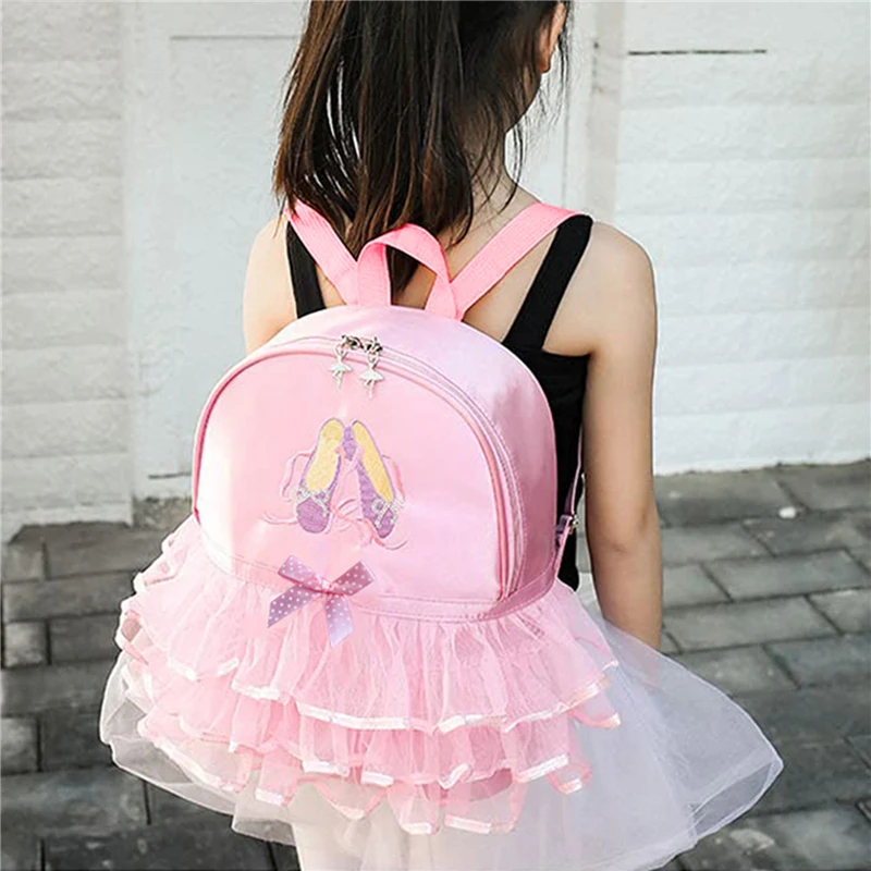 Pink Lace Girl Dance Bag For Girls Dance Ballet Bag For Girls Baby Children Ballerina Bag Kid Gymnastics Embroidered Backpack