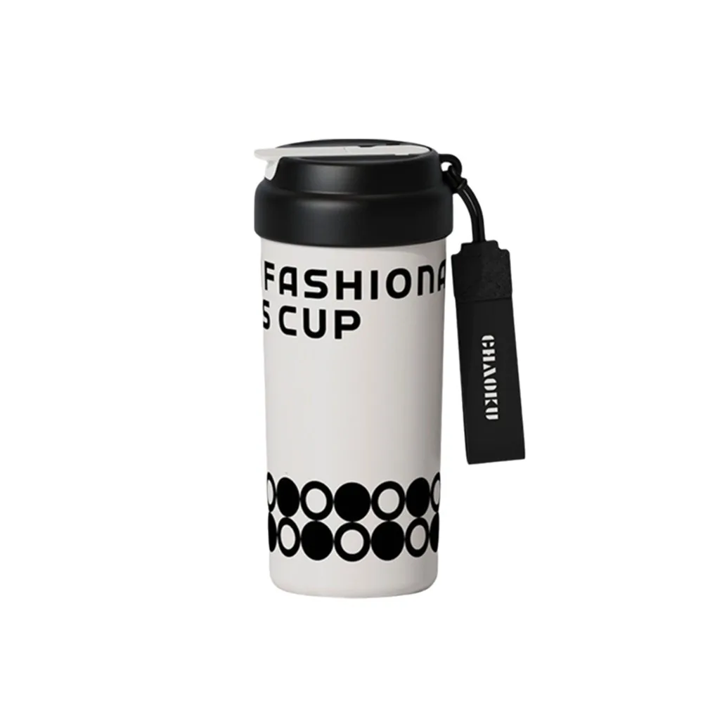 

550ML Ceramic Coated Coffee Cup Insulation Or Cooling High-Capacity Straw Vacuum Cup SUS316 Stainless Steel With Lifting Rope