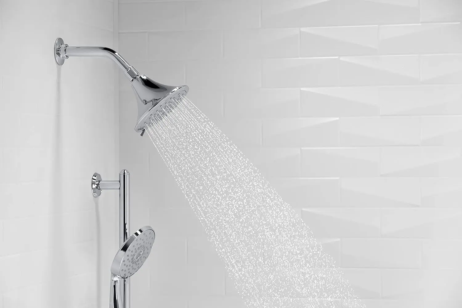 KOHLER 22169-G-SN Forte Multifunction Showerhead Wall-Mount 3 Spray Settings 1.75 GPM Vibrant Polished Nickel