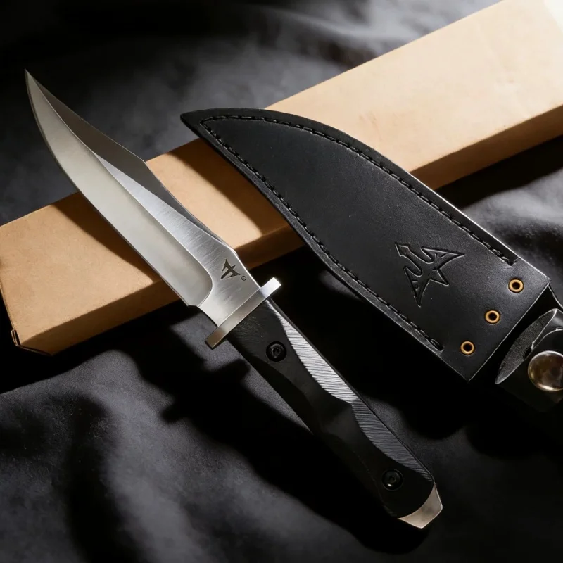 Hand Forged Damascus Steel Fixed Blade Knife, Outdoor Camping & Survival Tool