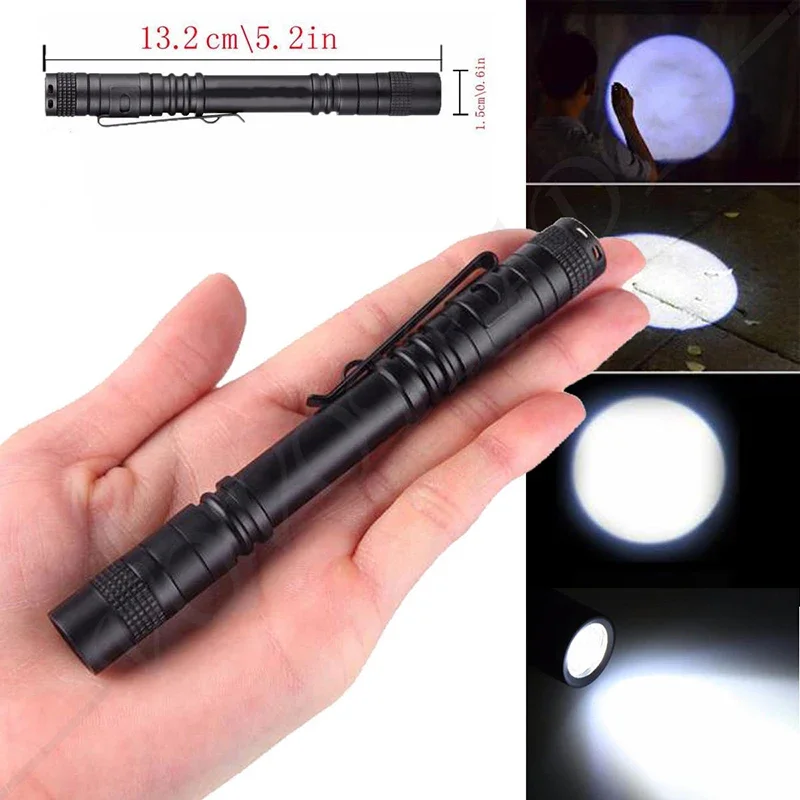 Mini LED Flashlight Portable Pen Lights Pocket Emergency Light Small Torch Keychain Lantern